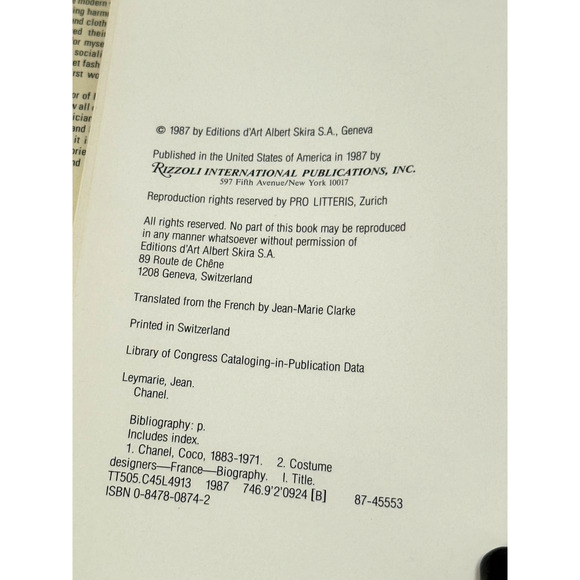 Chanel by Jean Leymarie Albert SKIRA 1987 Hardcover Book Dust Jacket Fashion - Picture 10 of 14